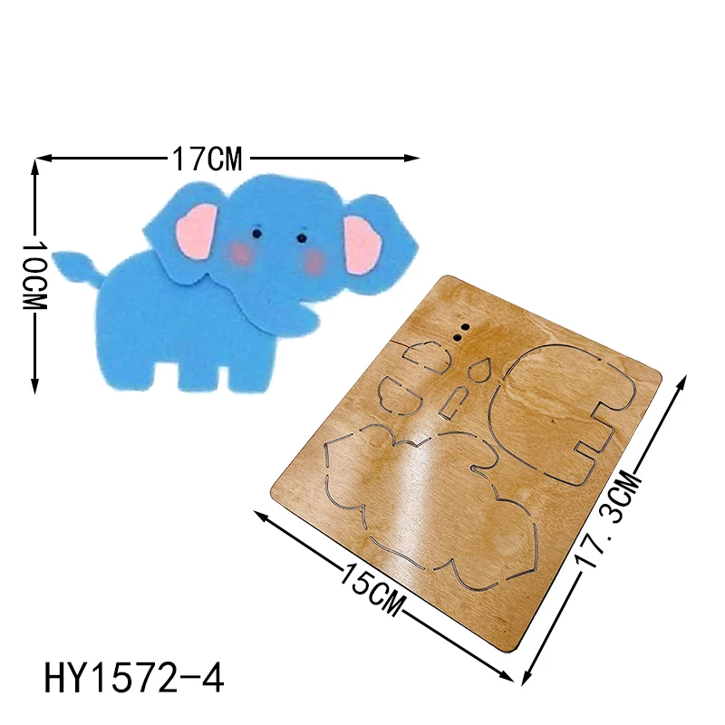 Słoń, małpa, Mippo, ptak, lew, żyrafa, Zebra HY1572 drewniane matryce odpowiednie do zwykłych maszyn do cięcia na rynku