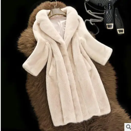 Women fake Mink fur coat tidy fur coat middle long hair women\'s clothing outerwear jacket coats new suit lapel