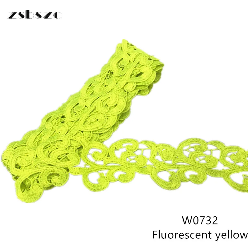 Zsbszc التطريز الدانتيل عرض 8 سنتيمتر المياه للذوبان الدانتيل الملابس تنورة الزخرفية طوق الحلي خياطة على الملابس DZ2 #5