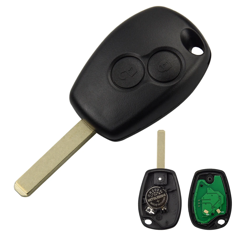 OkeyTech Car Remote Key For Renault Duster Modus Clio Kangoo Logan Sandero 2 Buttons 433Mhz ID46 PCF7947/PCF7946 Chip Control