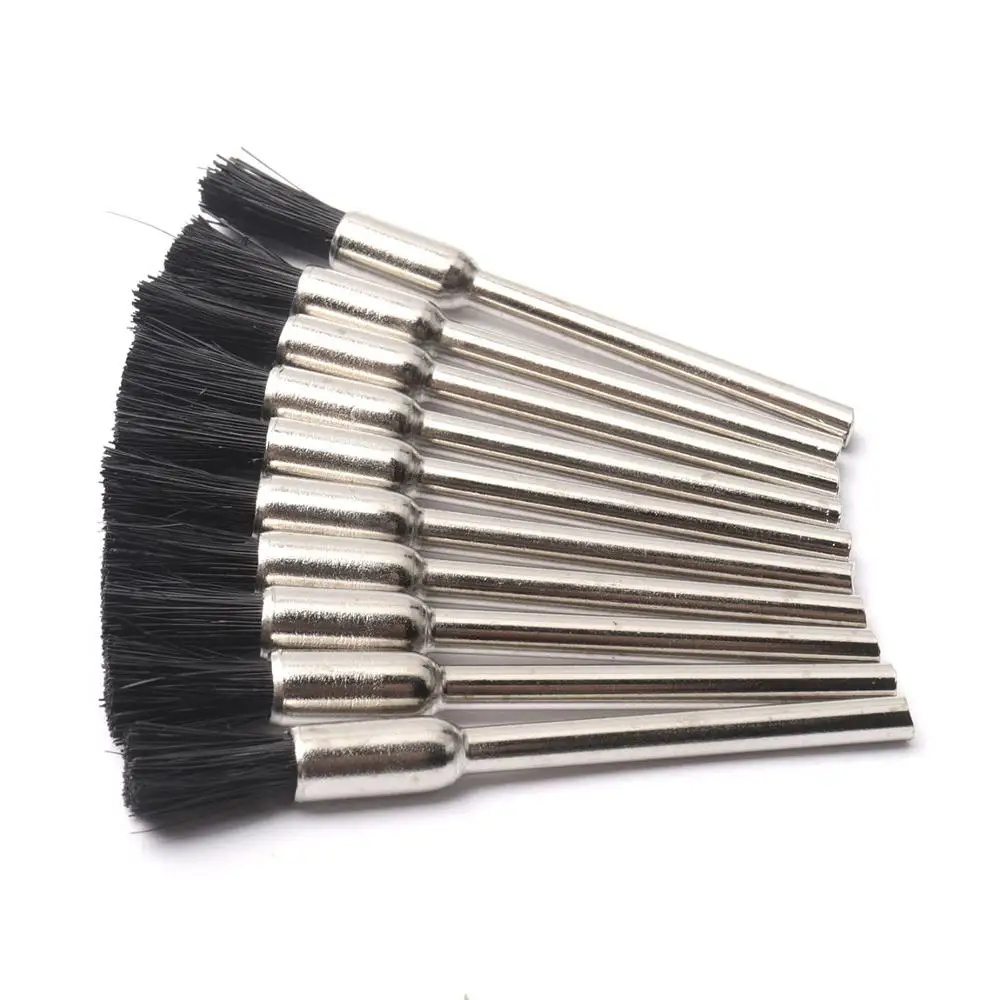 10Pcs 3mm Shank Dremel Accessories Nylon Dremel Wire Brush Polishing Brush Buffing Wheel Nylon Brushes for Dremel Rotary Tools