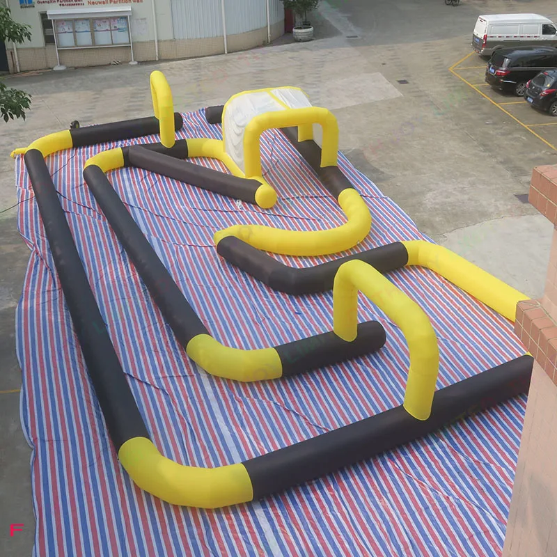 20x10m outdoor inflatable race track, inflatable go kart track inflatable racing car track