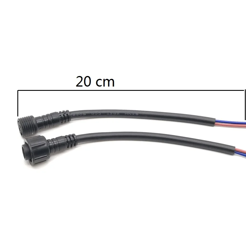 1Set/LOT Black 2 3 4 5 Pin Waterproof Connector Cable Male Plug And Female Plug For LED Light Strips With 40cm Length Cable