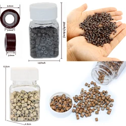 200 Pcs Microring Con Vite Silicone Micro Rings/beads for Hair Extensions 5 Colors Optional Hair Extensions Tools 5.0mm*3.0mm