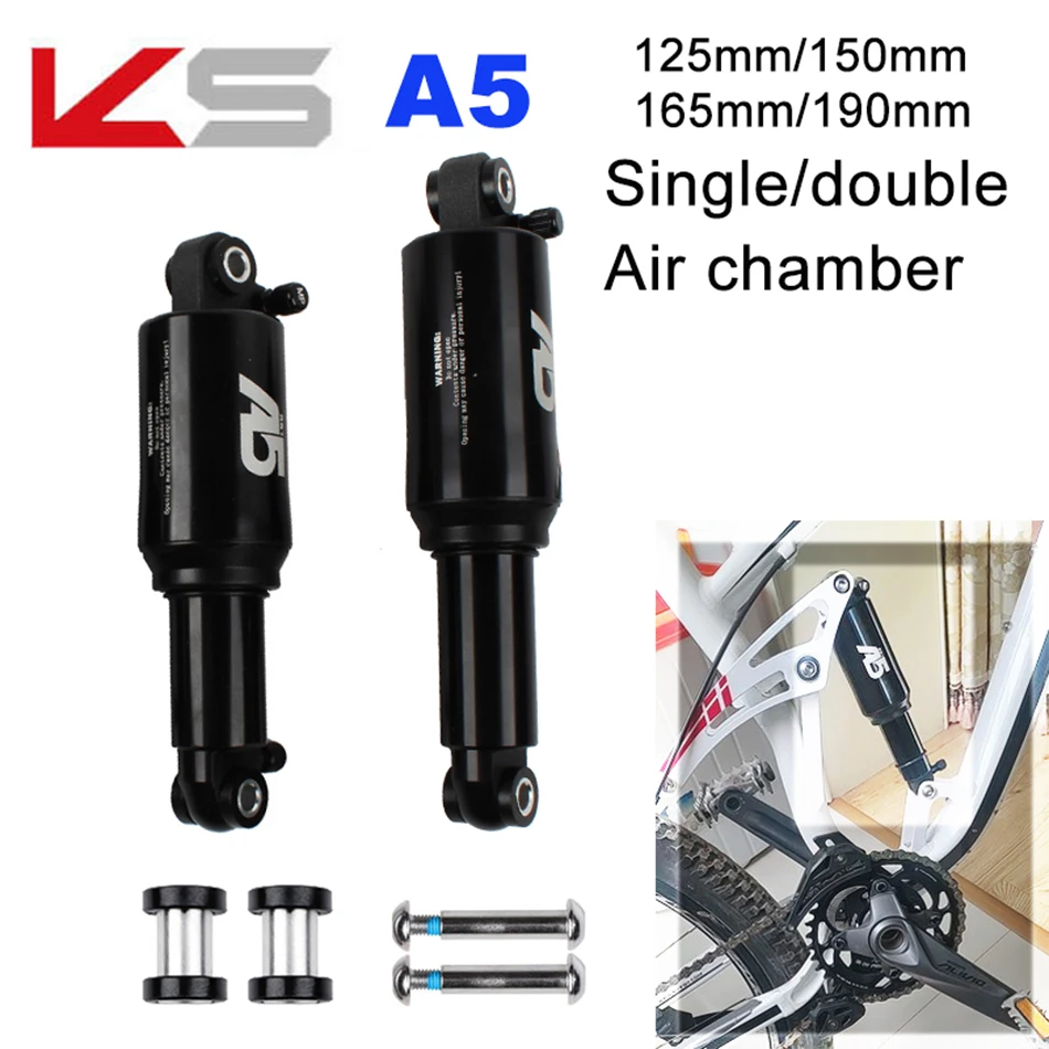 

KS A5 велосипедный двойной одинарный воздушный амортизатор 125 мм/150 мм/165 мм/190 мм задний цилиндр амортизатор велосипедные детали