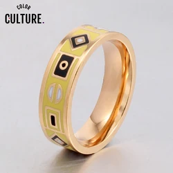 Fine jewelry New Arrival Stainless Steel Rings for Women Birthday gift Fashion Pretty Charm Color Enamel Ring pcjz017