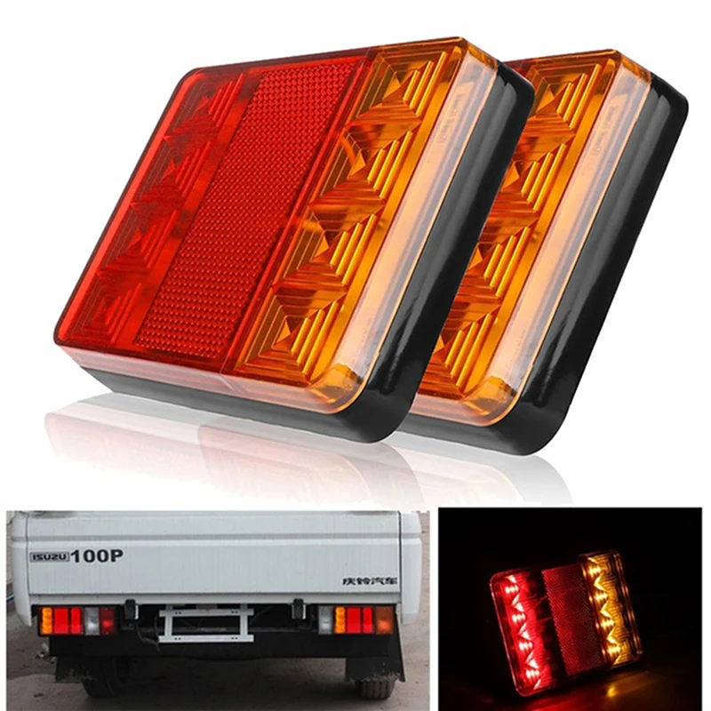 Waterproof 8 LED Rear Tail Light Warning Lights Rear Lamps Waterproof Tailight Parts for Trailer Caravans DC 12V