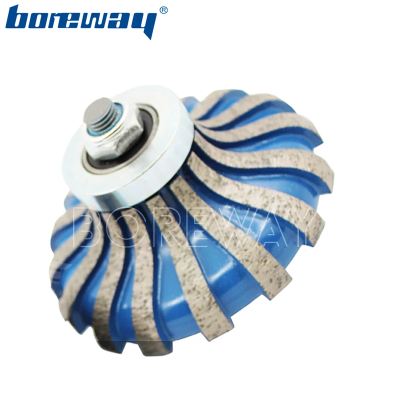 

Boreway F40 Metal Segmented And Continuous Router Bit Grinding Profiling Wheel With 5/8''-11 Or M14 Thread For Marble Granite