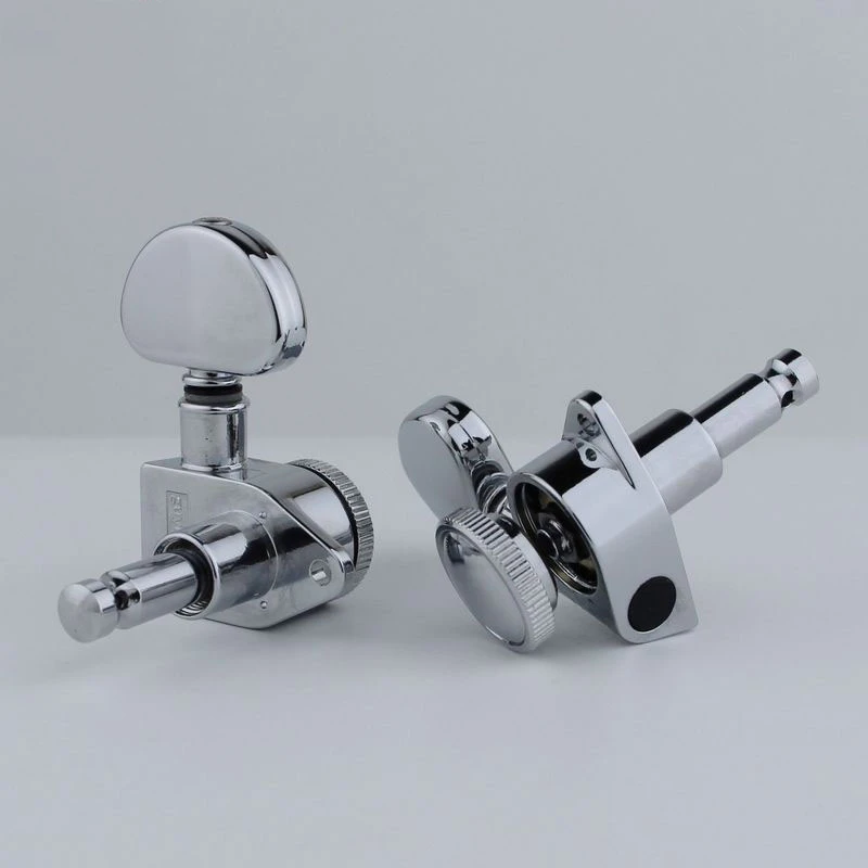 Chrome Guitar Locking Tuners(3L+3R)-1:21 High End Roto-Grip Rotomatic Lock String Tuning Key Pegs Machine Head with Big Handle
