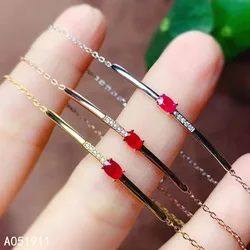 KJJEAXCMY fine jewelry natural Ruby 925 sterling silver new women hand bracelet support test trendy