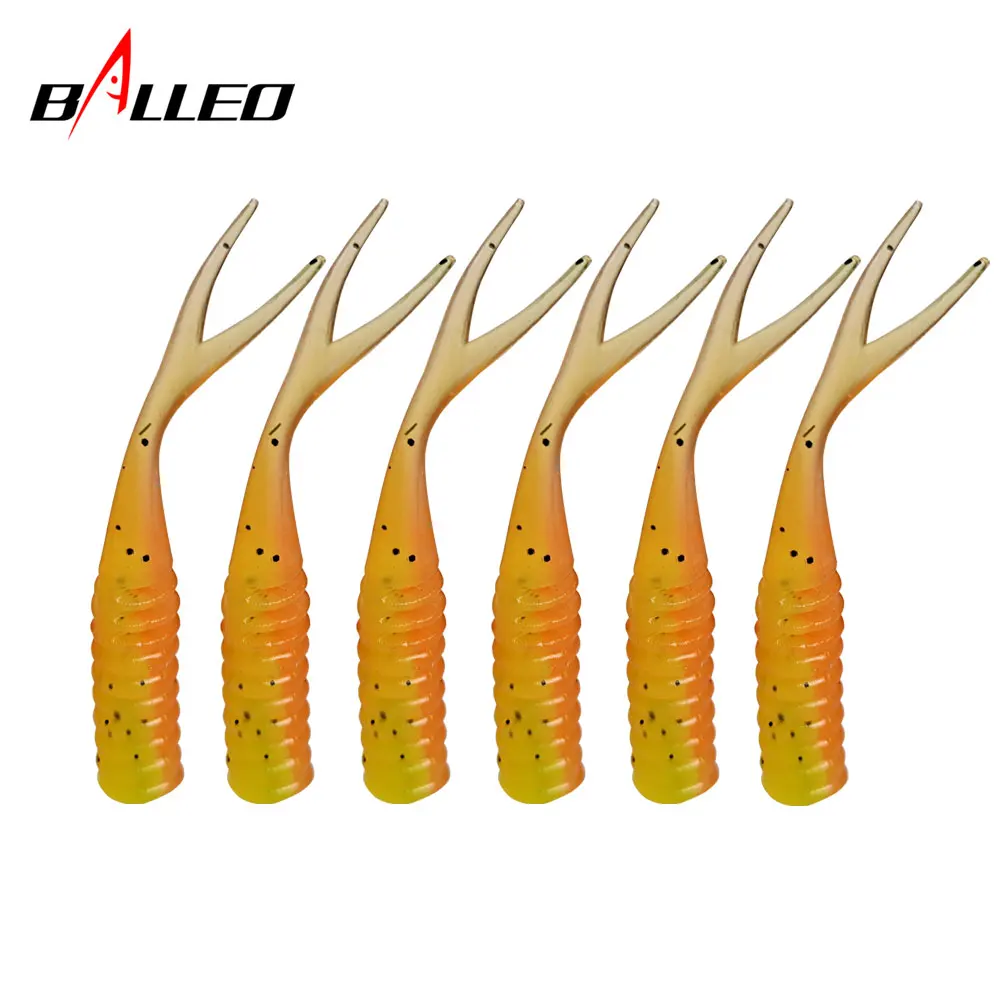Fishing soft Lures  Silicone worm 6cm/1.7g fishing lure Artificial rubber   Wobblers Double Color Baits