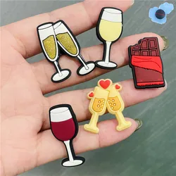 1Pcs Beer Red Wine Chocolate Bottle Shoe Decoration Accessories Shoes Charms For Bracelets Backpack Kids X-mas Gifts