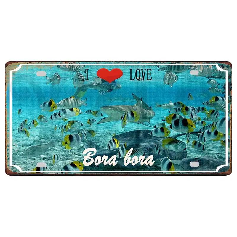 Muslimum Mauritius Bora materitices Crete Island segni in metallo Vintage Souvenir da viaggio per la decorazione della casa della parete 30x15cm