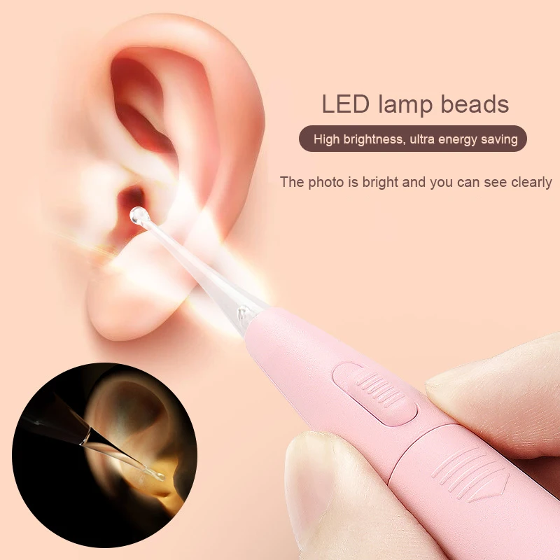 1 Set Baby Ear Cleaner Ear Wax Removal Tool Flashlight Earpick Ear Cleaning Earwax Remover Luminous Ear Curette Light Spoon