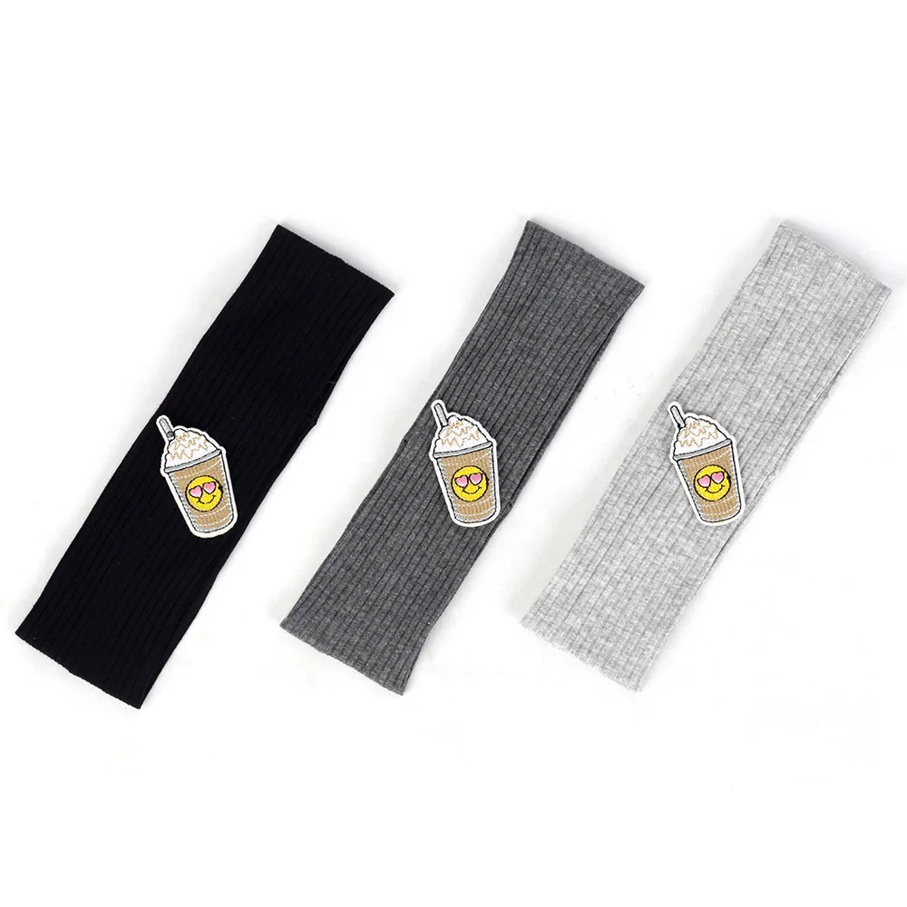 Diadema informal de algodón acanalado para bebé y niña, turbante elástico suave para la cabeza, Impresión de helados, accesorios bonitos para el pelo
