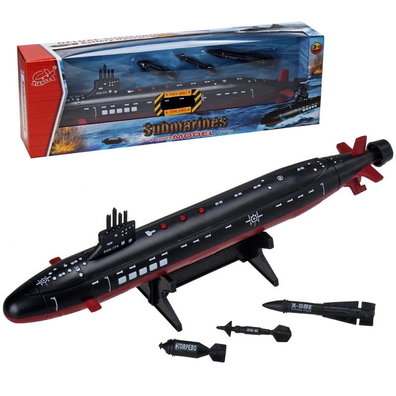 Navy Virginia Attack Nuclear Submarine Toy Ornaments Children Marine Military Static Model Submarine Toy