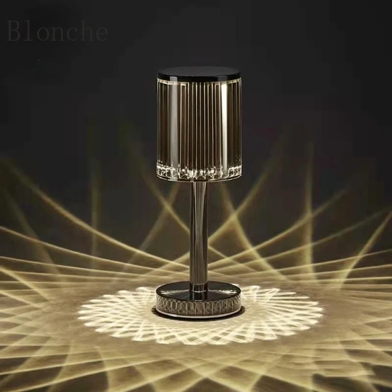 Spain crystal table lamp USB touch charging table lamp living room restaurant bar atmosphere lamp bedside lamp night light