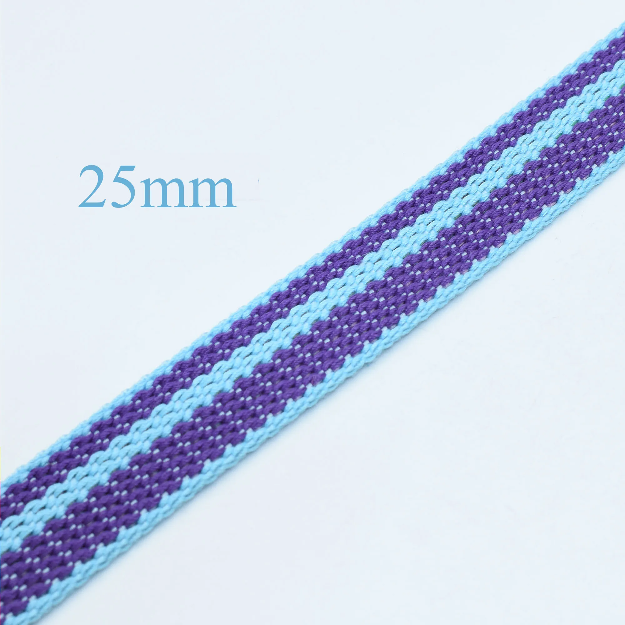 25mm Purple Blue Webbing Cotton Belt Bag Handbag Totes Strap Purse Lanyard Webbing Camera Strap Woven Belt Key Fob Hardware