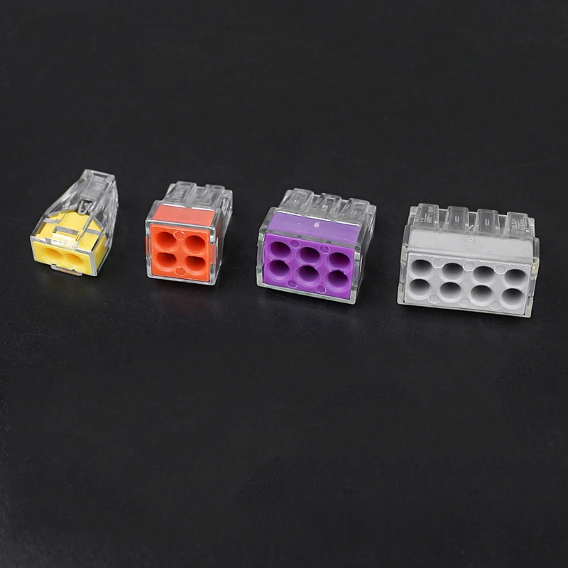 10/30/50/100PCS 102/103D/104D/104/106/108 Universal Compact Wire Terminal Block With Lever Wiring Connector Conductor