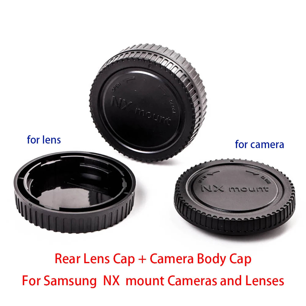 For Samsung NX mount (Not NX mini) Cameras and Lenses Rear Lens Cap + Camera Body Cap Set