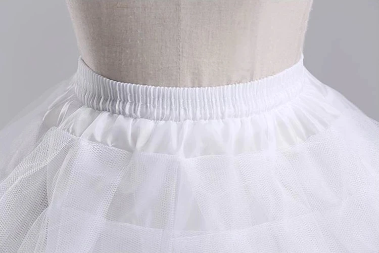 White Toddler Petticoat for Girls Kids Crinoline Underskirt Flower Girl Tulle Dance Dress Puffy Skirt Jupon 3Hoop