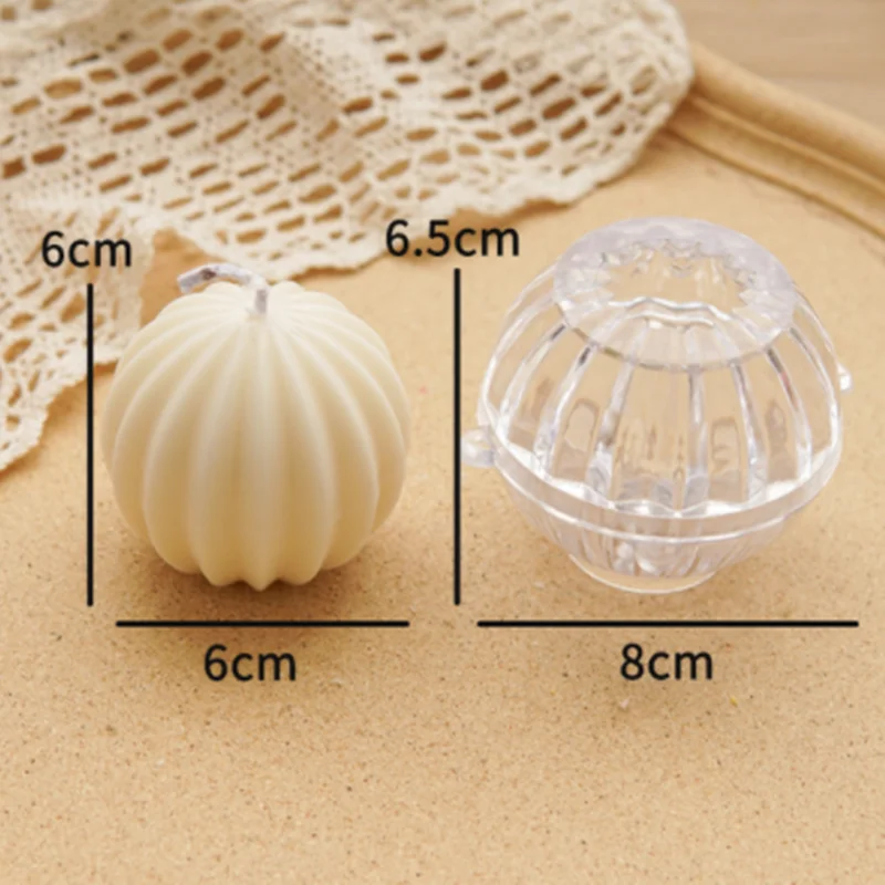 3D Round Spherical Aromatherapy Candle Mould Diy Acrylic Mold Cactus Geometric Line Ball Plastic Candle Mold Candle Making Molds