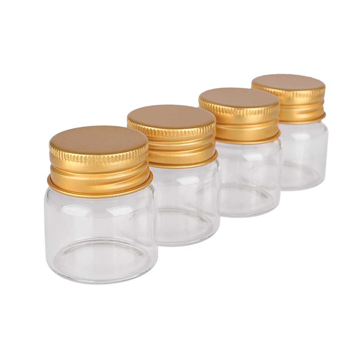 3pcs 20ml 37*40mm Glass Bottles with Golden Aluminum Caps Candy Bottles Glass vessels Storage Jars for Art Craft