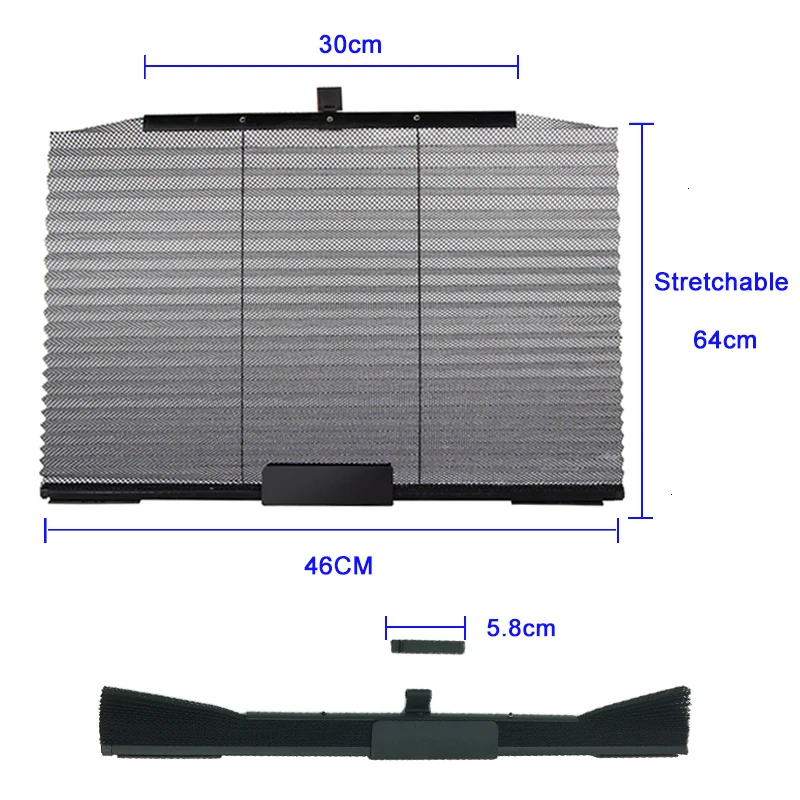 Guarda-sol para caminhão e carro, 1 peça, malha retrátil, janela lateral, viseira para proteção do sol, verão, capa automática, viseira de rolo