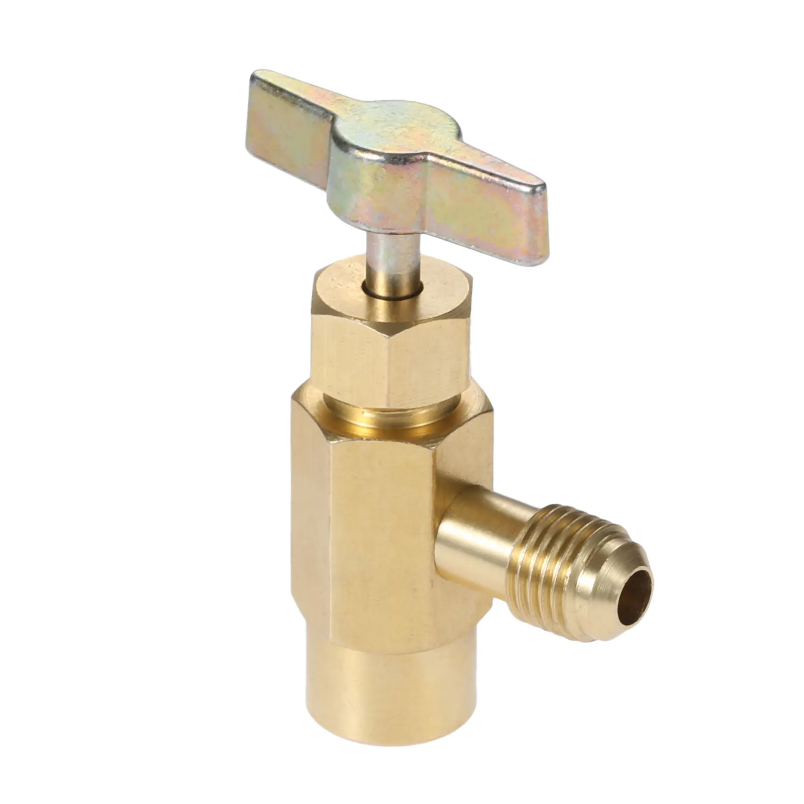 1Pc Brass R12 R22 R134a Can Taper Dispenser For Self-Sealing AC Refrigerant Bottle Opener Valve Thread 7/16\