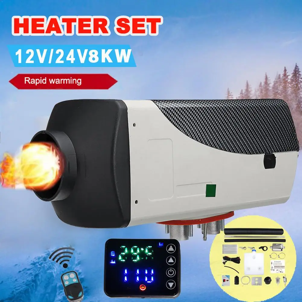 8KW Car Heater 5KW 12V/24V Air Heater Remote Control Parking Fue Heater Metal Parking Heater For Car Truc