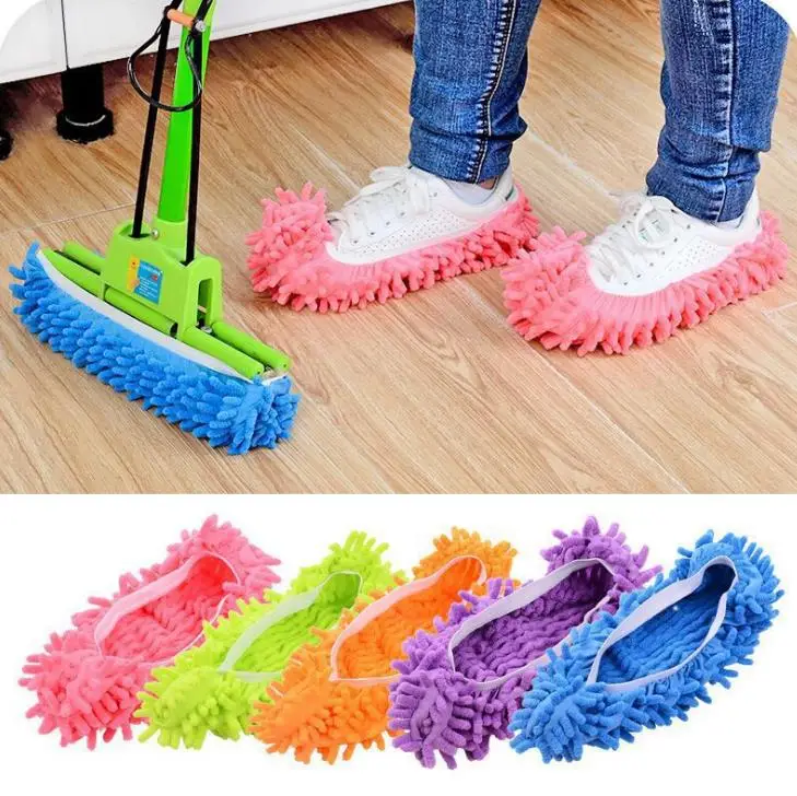 

Dust Cleaner Grazing Slippers House Bathroom Floor Cleaning Mop Cleaner Slipper Lazy Shoes Cover Microfiber Hot Selling SN193