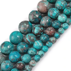 Natural Stones American Turquoises Blue Howlite Loose Round Beads for Jewelry Making DIY Bracelet Accessories 15'' 4/6/8/10mm