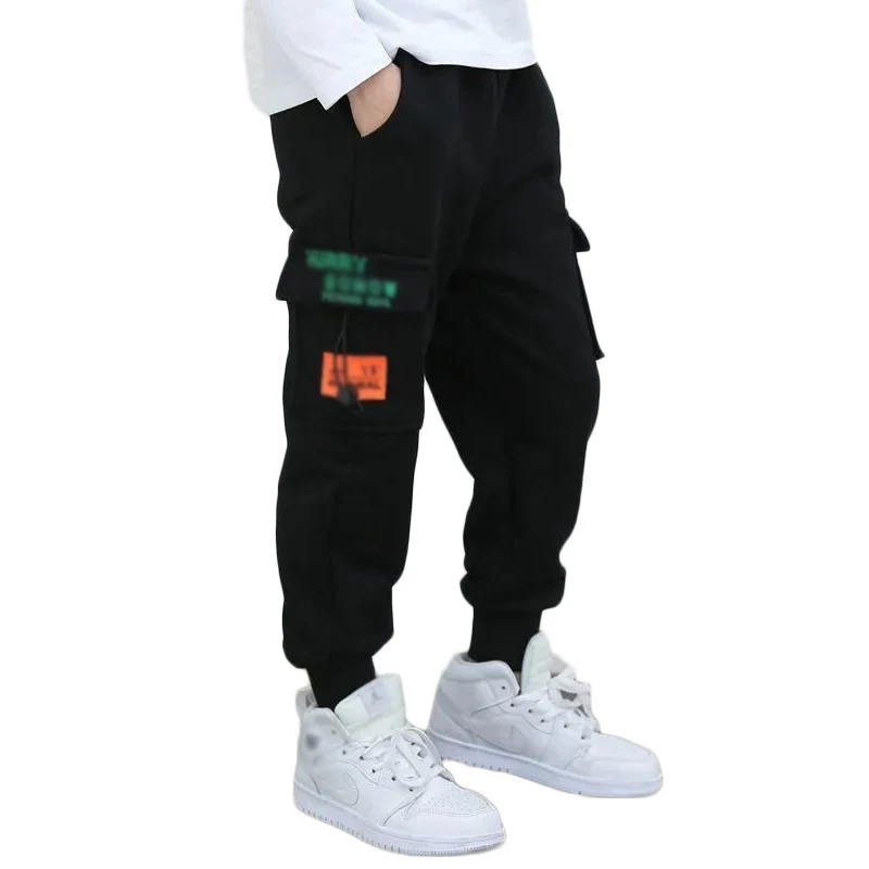 2022 New Children Leisure Trousers 4-14 Years Fashion Spring Autumn Cotton Sport Pants Kids Korean Style Boy Cargo Pants