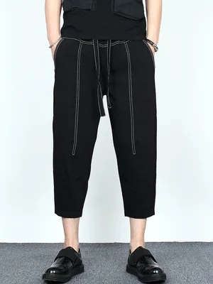 

Fashion brand dark summer ice vertical feeling loose feet nine pants male hairdresser fashion eight casual harem pants