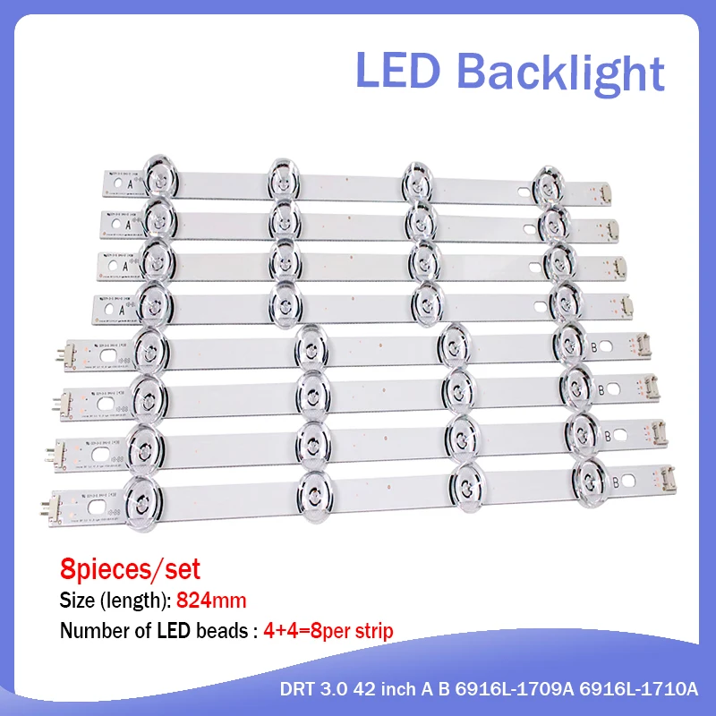 100% New 825mm LED Backlight Lamp Strip 8 LEDs For LG INNOTEK DRT 3.0 42\