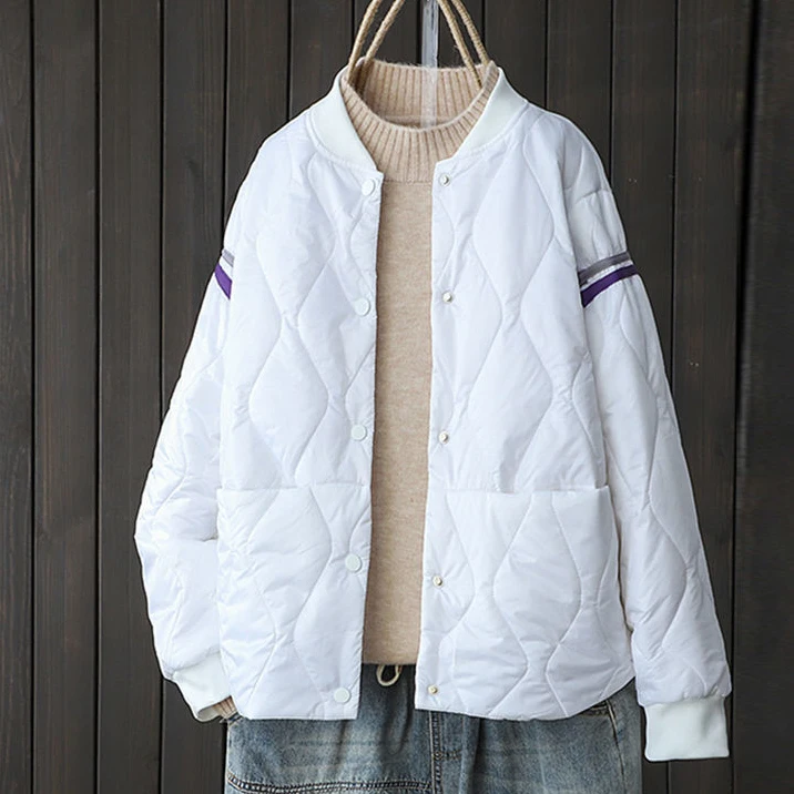 Cotton-padded clothes women's loose diamond lattice women's short jacket baseball uniform women's spring  autumn clothes