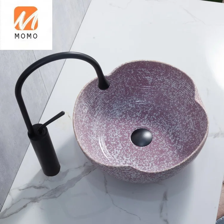 Purple modern terrazzo style bathroom sink