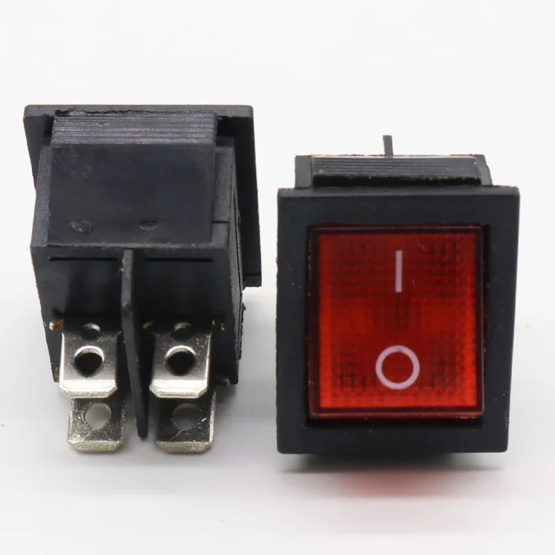 2Pcs/Lot Red 4 Pin Light On/off Boat Button Switch 250V 16A AC AMP 125V/20A