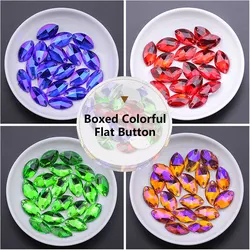 Quality Rivoli Stitched Navette Rhinestone Crystal AB K9 Glass Flat Back Multicolor Sewing Stone for DIY Handmade Garment Bag