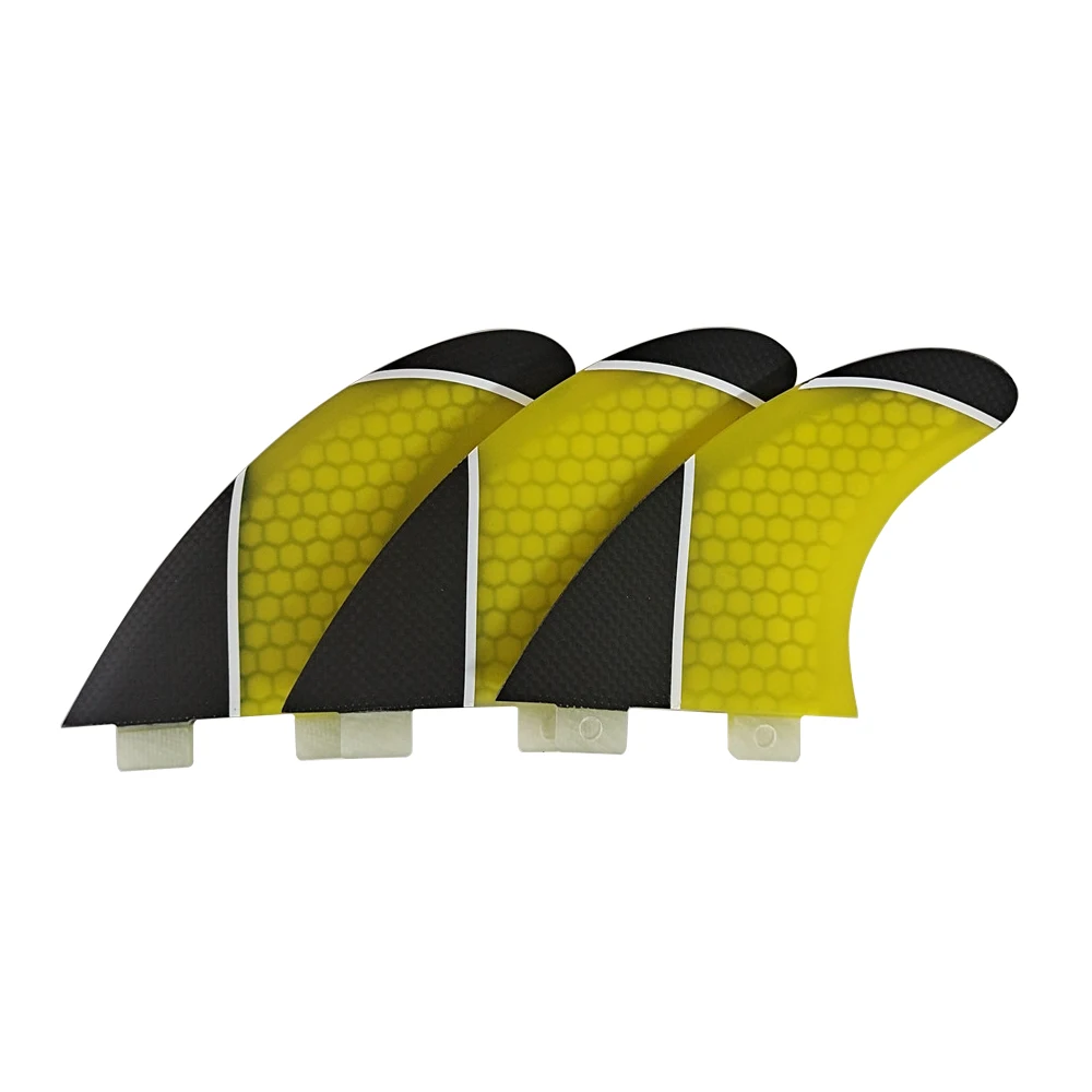 

Surfboard Double Tabs Fins PM-M Grey Color Double Tabs Fins Tri fin set Fiberglass Honeycomb tri fins Upsurf surfboard fins