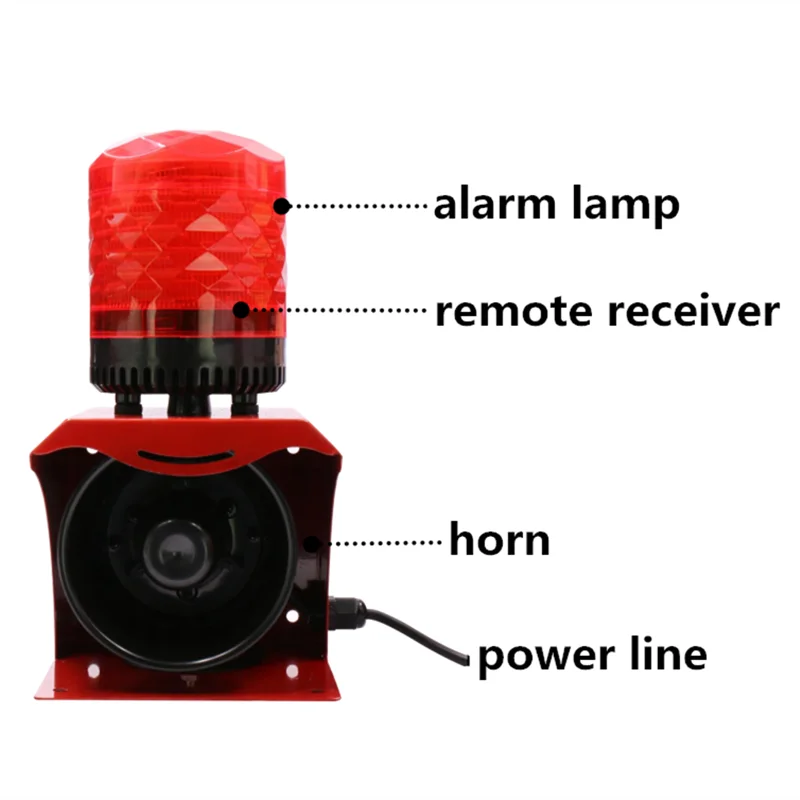 Sound And Light Alarm Waterproof Horn Industrial Alarm Safety Voice Strobe Flash 110dB by Wireless Remote Control