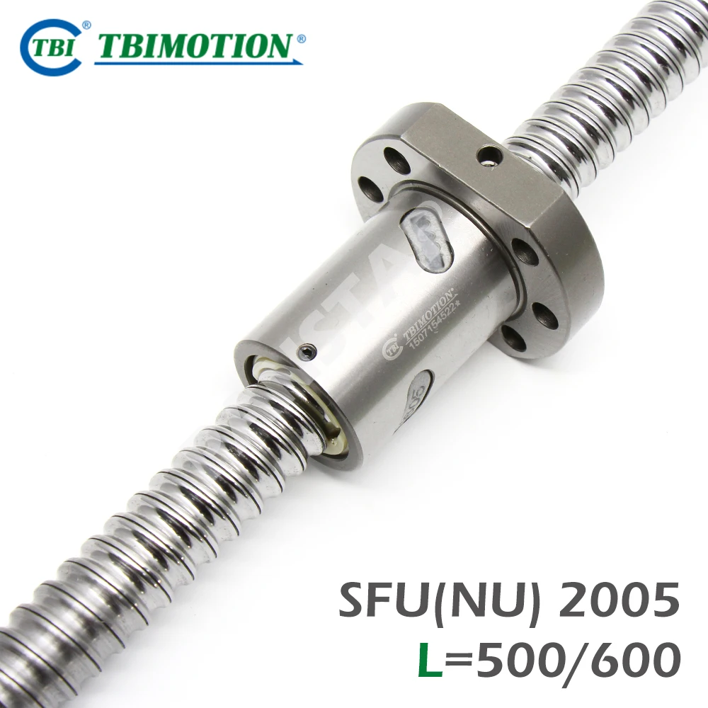 TBI Motion SFNU2005 C7 Ball Screw SFU2005 Ball Nut 500 600mm R20 Lead 5mm Flange Thread Shaft CNC Parts Professional Machinery