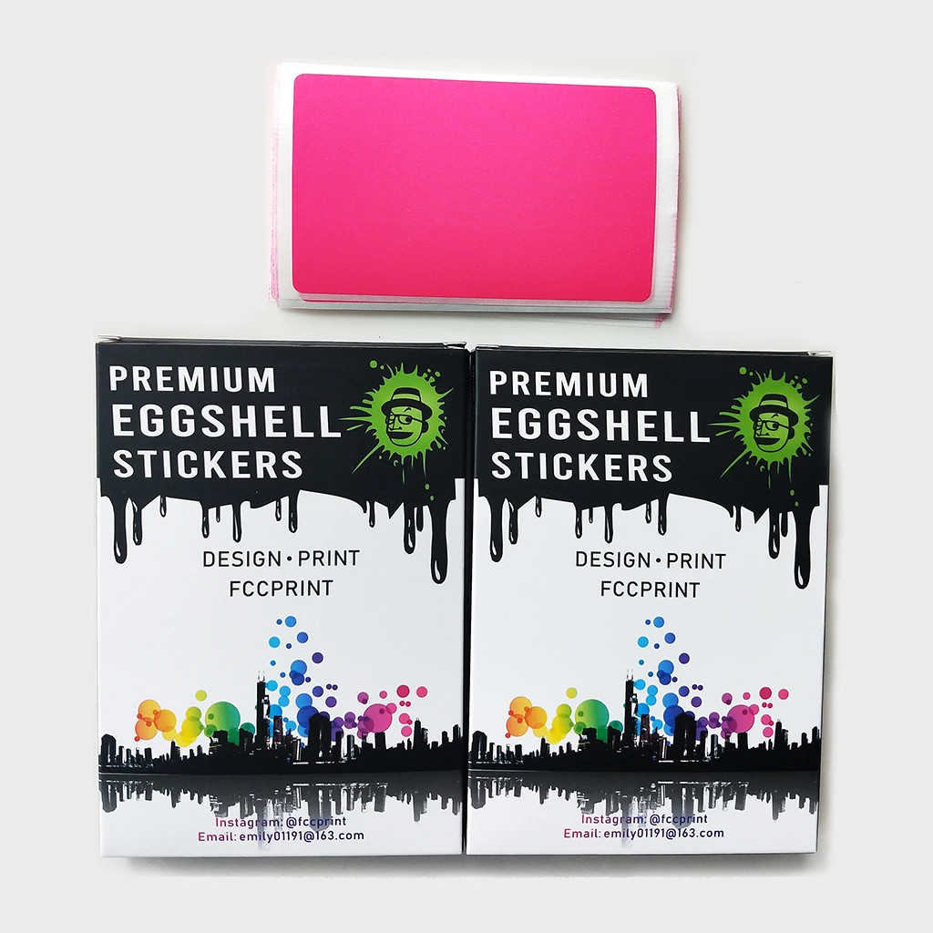 Gratis Verzending 100 Pcs Blank Fluorescerende Roze Eierschaal Stickers Graffiti Slaps Size 3.93 "X 2.36"