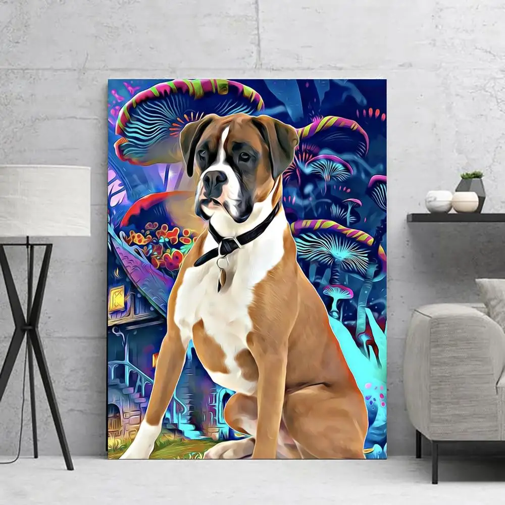 Wand Kunst Niedlichen Hund Leinwand Malerei Geschenk Für Die Kinder Cuadro Decorativo Poster Und Wand Bilder Obrazy Drop Shipping