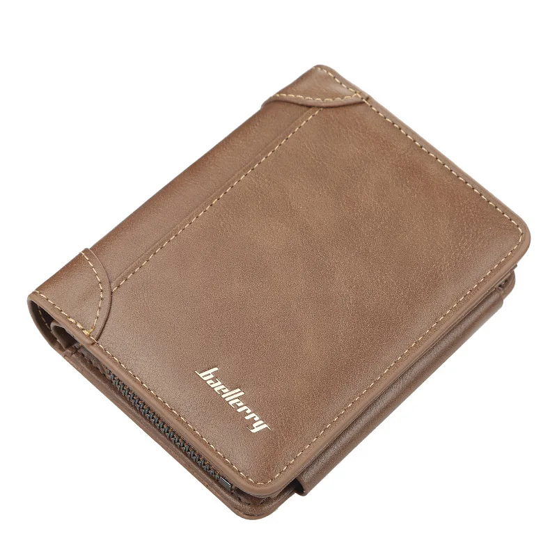 Neue PU Leder Männer Brieftaschen Hohe Qualität Zipper Kurze Desigh Karte Halter Männlichen Geldbörse Vintage Münze Halter Männer Brieftaschen