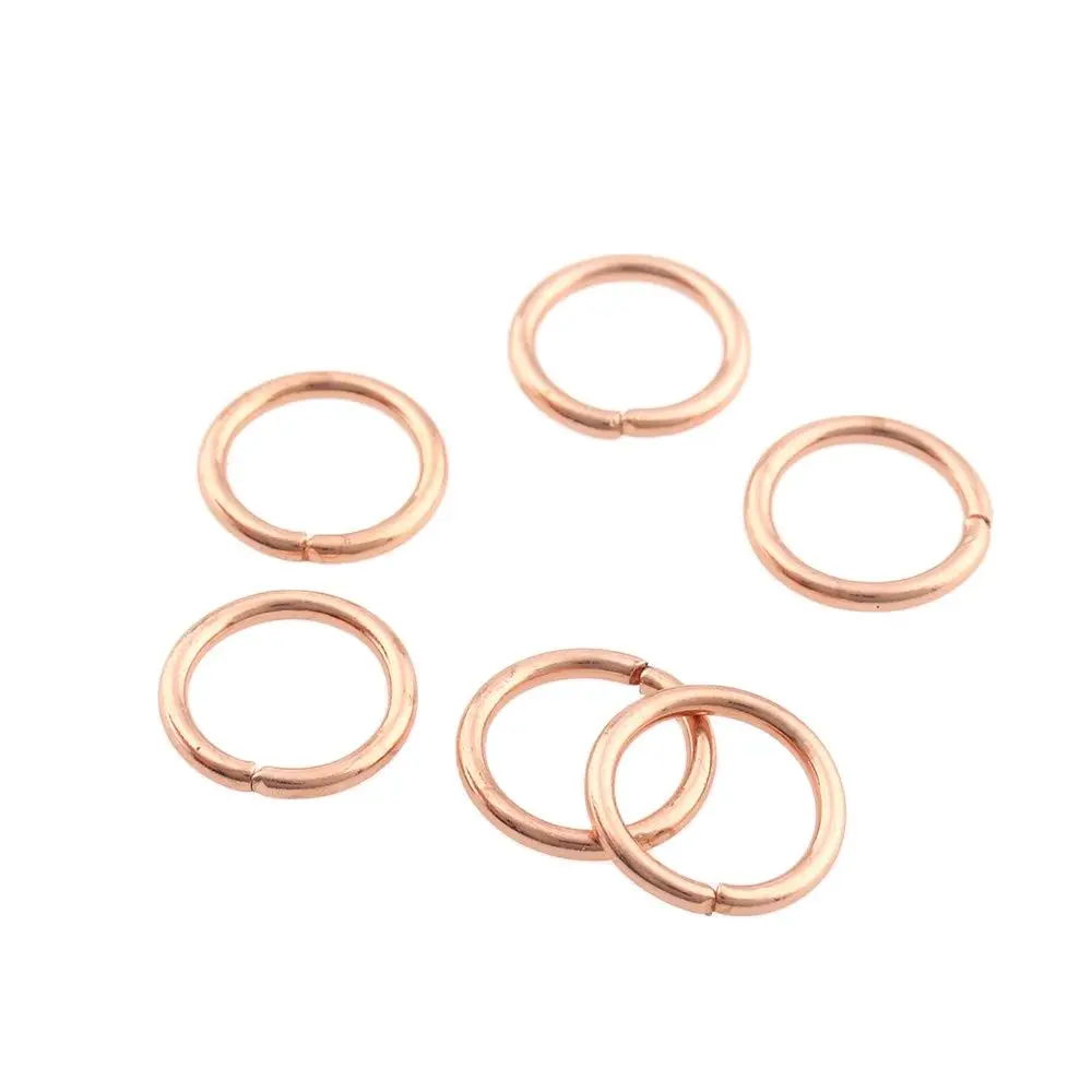 100PCS Rose gold High Quality Mental O Rings Inner Diameter 1/2'' (12mm)  Iron Wire Circle Key Ring Diy Hardware Accessories