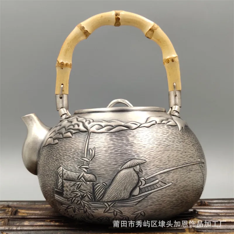 

Teapot, stainless steel teapot, silver teapot, hot water teapot, portable teapot 900 ml, kung fu tea set.