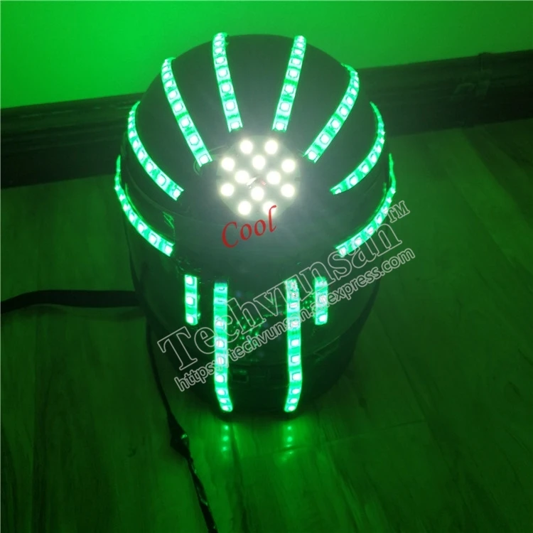 high quality FREE Colorful Led luminescence remote control Rechargeable RGB Luminescent helmet Performing prop Bar Nightclub KTV