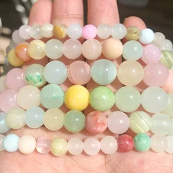 4/6/8/10/12mm Natural Stone Corlorful Chalcedony Jade Round Loose Spacer Beads for Jewelry Making DIY Gift Bracelet Earrings