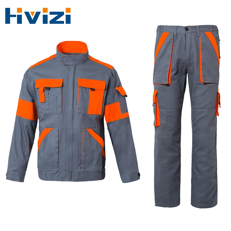 1 Set Working Clothes Uniform Men Women Workwear Coat and Trousers Welding Suit Car Repair Workshop Mechanic Clothes